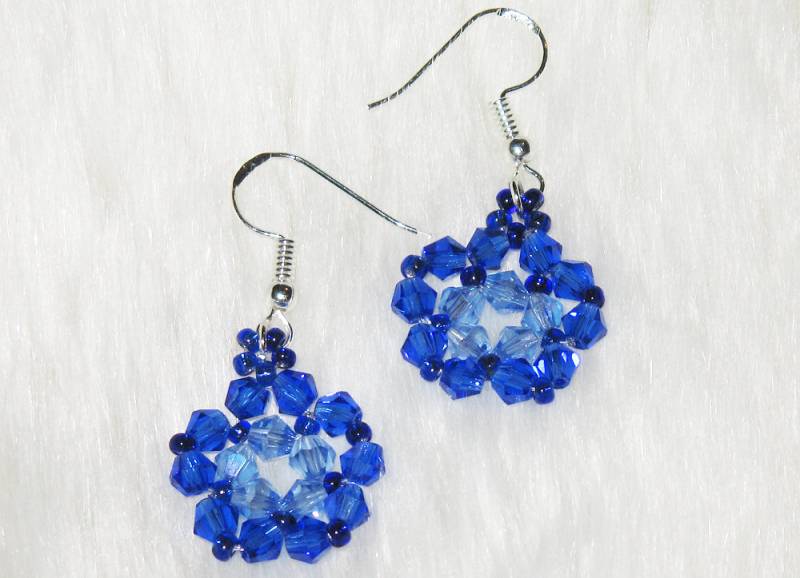 Bicolor Bicone Kristall Ohrringe von enlora