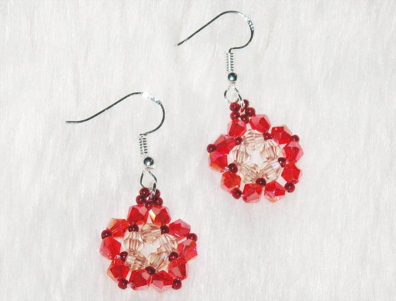 Bicolor Bicone Kristall Ohrringe von enlora