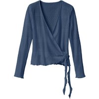 Feminine Ajour-Wickeljacke mit Wellensaum, blaubeere von Waschbär