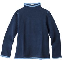 Fleecepullover mit Vulkankragen aus Bio-Baumwolle, nachtblau/jeansblau von Waschbär