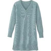 Longpullover mit V-Ausschnitt aus reiner Bio-Schurwolle, gletscher von Waschbär