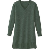 Longpullover mit V-Ausschnitt aus reiner Bio-Schurwolle, salbei von Waschbär