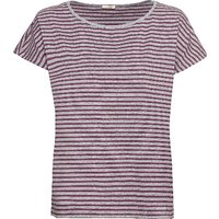 Ringelshirt aus Bio-Baumwolle, grau/plum melange von Waschbär