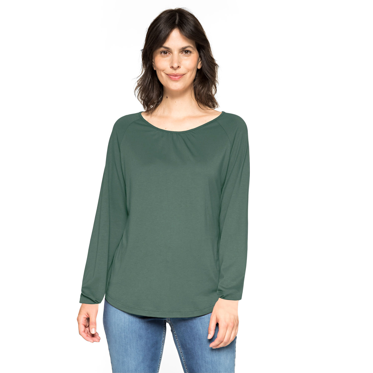 Shirt aus TENCEL™ Lyocell und Bio-Baumwolle, lorbeer 40 von Waschbär