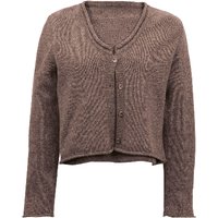 Kurze Strickjacke aus reiner Bio-Schurwolle, nougat von Waschbär