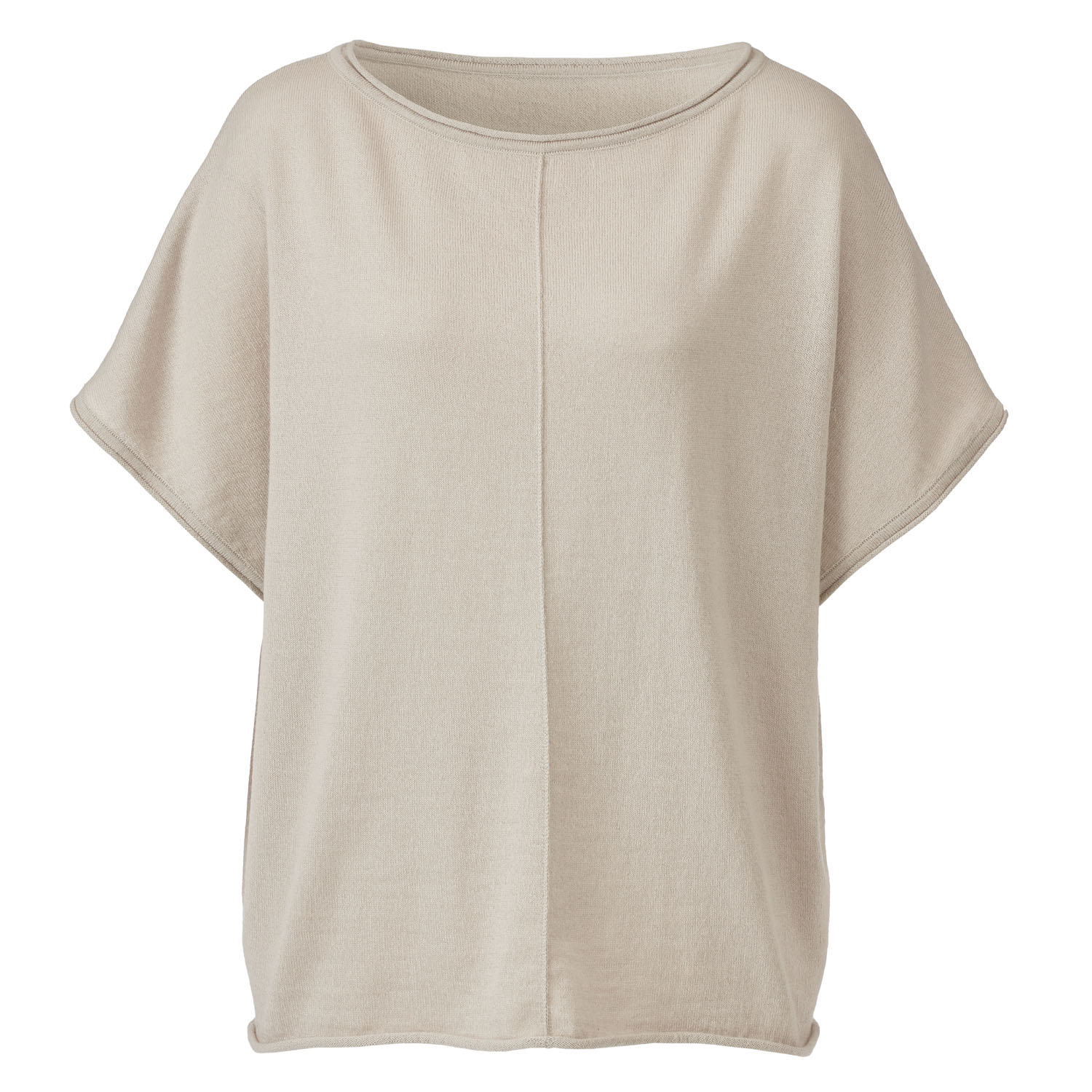 Strick-Overshirt aus Bio-Merinowolle und Bio-Baumwolle, stein 36/38 von Waschbär