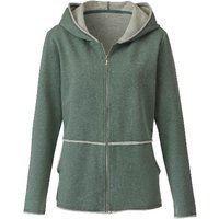 Sweatjacke mit Kapuze, aus Bio-Baumwolle, jade melange von Waschbär