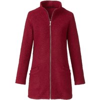 Walkjacke aus Bio-Schurwolle mit Bio-Baumwolle, erdbeere von Waschbär