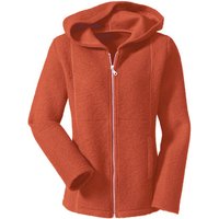 Walkjacke mit Kapuze aus Bio-Schurwolle mit Bio-Baumwolle, terra von Waschbär