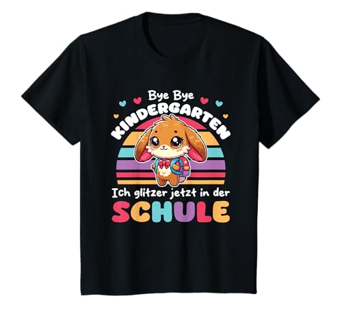 Kinder Bye Bye Kindergarten ich glitzer jetzt in der Schule Hase T-Shirt Kinder Bye Bye Kindergarten ich glitzer jetzt in der Schule Hase T-Shirt von entdecke Grundschule 1. Klasse Einschulungs Tiere