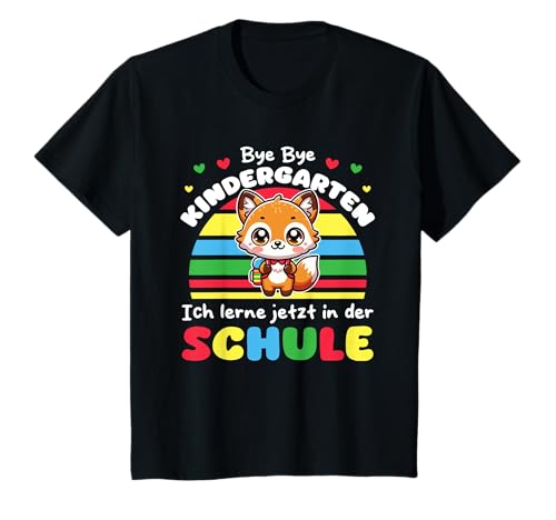 Kinder Bye Bye Kindergarten ich lerne jetzt in der Schule Fuchs T-Shirt Kinder Bye Bye Kindergarten ich lerne jetzt in der Schule Fuchs T-Shirt von entdecke Grundschule 1. Klasse Einschulungs Tiere