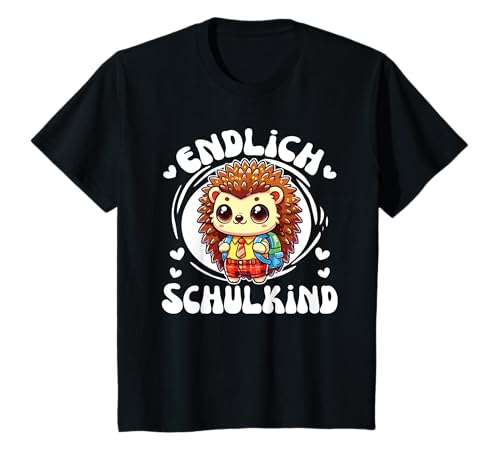 Kinder Endlich Schulkind süßer Igel zur Einschulung Einschulungs T-Shirt Kinder Endlich Schulkind süßer Igel zur Einschulung Einschulungs T-Shirt von entdecke Grundschule 1. Klasse Einschulungs Tiere