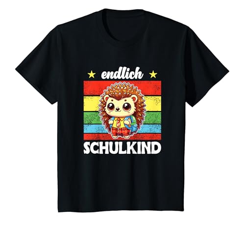 Kinder Endlich Schulkind süßer Igel zur Einschulung Einschulungs T-Shirt Kinder Endlich Schulkind süßer Igel zur Einschulung Einschulungs T-Shirt von entdecke Grundschule 1. Klasse Einschulungs Tiere