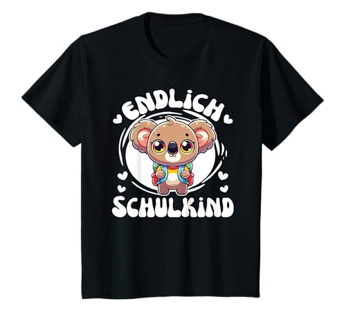 Kinder Endlich Schulkind süßer Koala zur Einschulung Einschulungs T-Shirt Kinder Endlich Schulkind süßer Koala zur Einschulung Einschulungs T-Shirt von entdecke Grundschule 1. Klasse Einschulungs Tiere