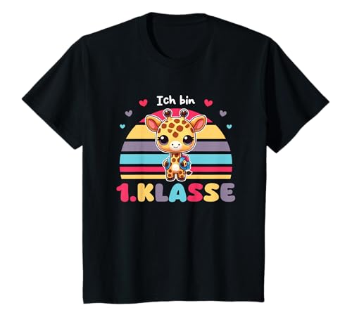 Kinder Ich bin 1. Klasse Schulkind Giraffe Einschulungs T-Shirt Kinder Ich bin 1. Klasse Schulkind Giraffe Einschulungs T-Shirt von entdecke Grundschule 1. Klasse Einschulungs Tiere