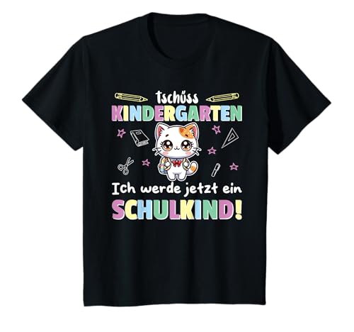 Kinder Tschüss Kindergarten ich werde jetzt ein Schulkind Katze T-Shirt Kinder Tschüss Kindergarten ich werde jetzt ein Schulkind Katze T-Shirt von entdecke Grundschule 1. Klasse Einschulungs Tiere