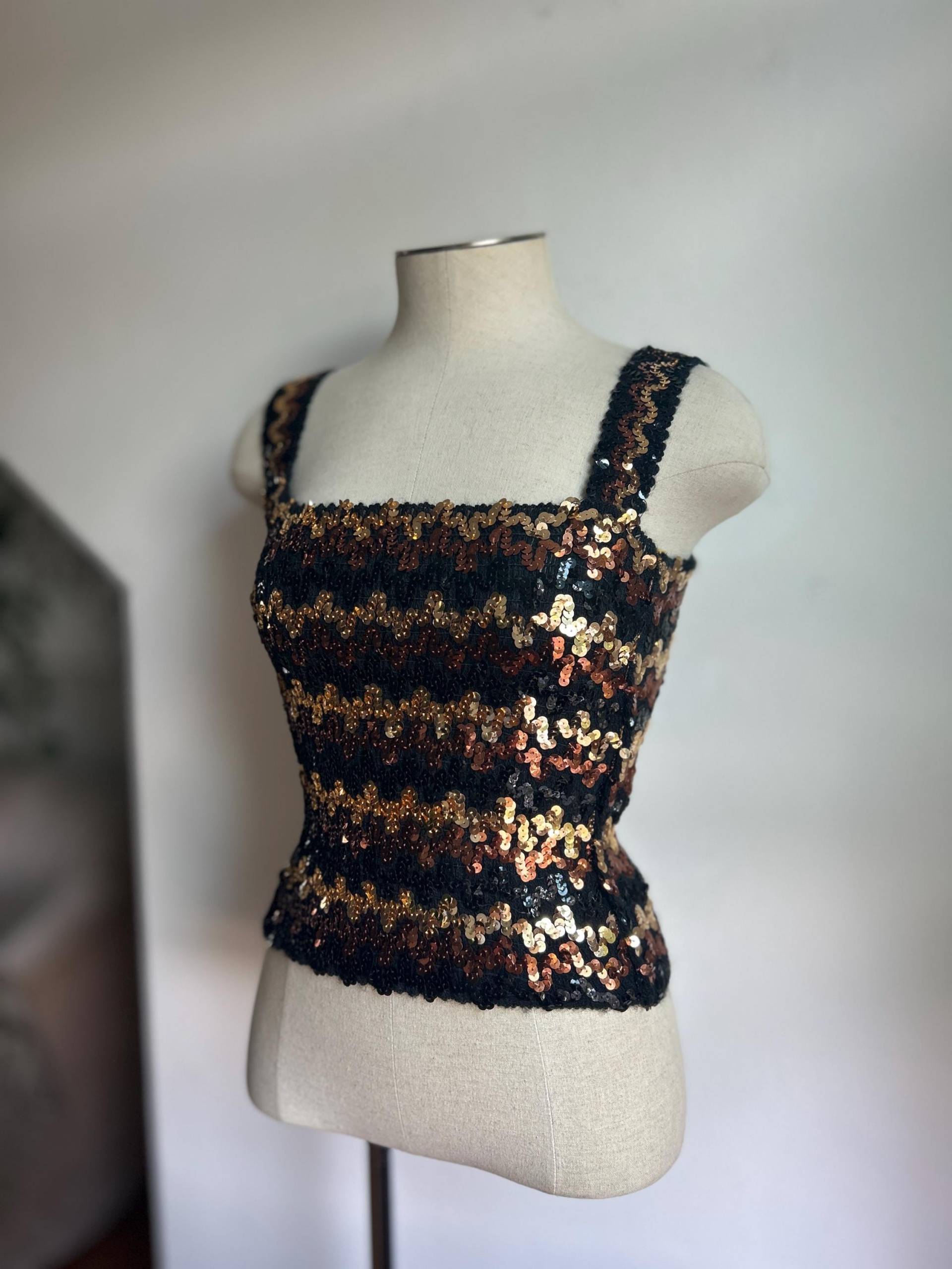 70's Pailletten Disco Tube Top - Grösse Xs S von enterportale