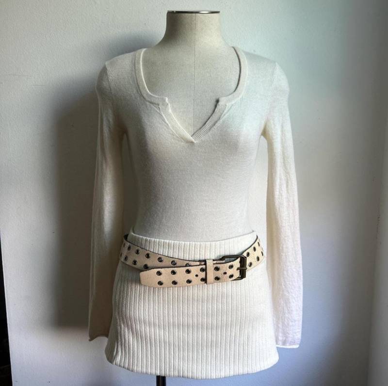 Vintage Zierlicher Kaschmir Strick Pullover | Leichter Feinstrickpullover Ruhiger Luxus Minimalistisch 90Er Jahre von enterportale