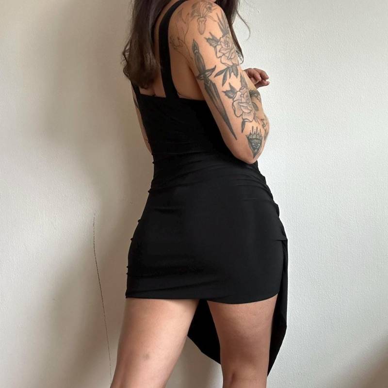 Vintage 90Er Jahre Y2K Gerafftes Bodycon Mini Kleid | Pinko Designer Made in Italien Clubwear Partykleid von enterportale