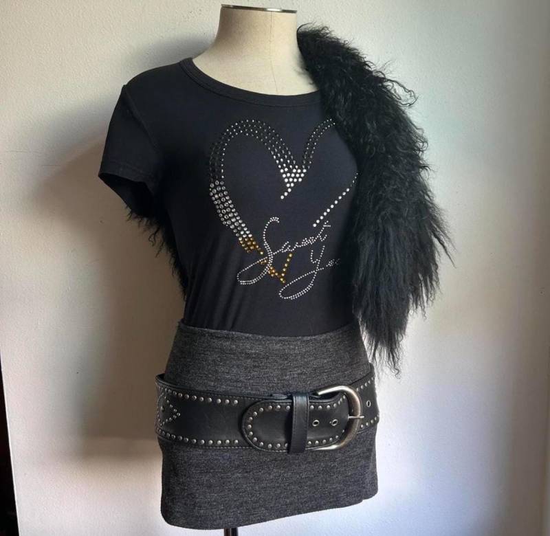 Y2K Grafik Strass Perlen Baby T-Shirt von enterportale