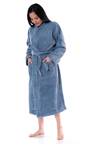 Ege Organics Bio-Bademantel, Weich & Saugstark – GOTS zertifizierte türkische Bio-Baumwolle – Unisex, Denimblau, Large-X-Large von eo ege organics