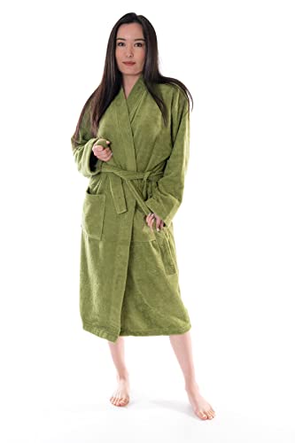 Ege Organics Bio-Bademantel, Weich & Saugstark – GOTS zertifizierte türkische Bio-Baumwolle – Unisex, Olivgrün, Small-Medium von eo ege organics