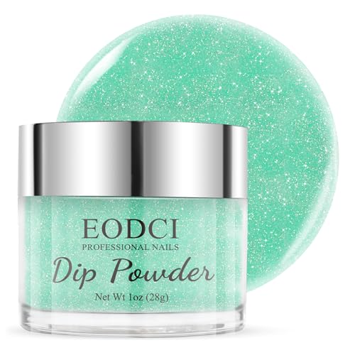 EODCI Nail Dipping Powder Set, Grün Glitzer Nagel Tauchpulver, Nagel Pulver für Nail Art, Dip Pulver Powder French Nails Nägel Selber Machen Set Geschenke für Frauen von eodci