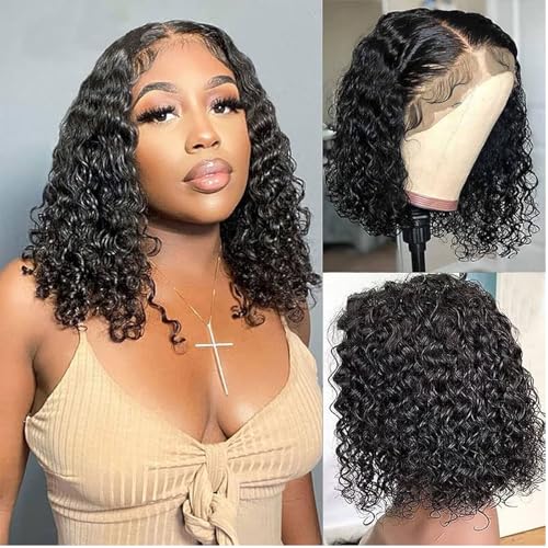echthaar perücke Deep Wave Human Hair Wig 13X4 Short Lace Front Wig Human Hair Brazilian Real Hair perücke damen echthaar Natural Color 14 zoll echthaar perücke Deep Wave Human Hair Wig 13X4 Short Lace Front Wig Human Hair Brazilian Real Hair perücke damen echthaar Natural Color 14 zoll von eool