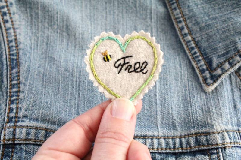 Hand Genäht Patch. Jacke Hut-Patches. Patches. Seien Sie Frei. Zurück Nähen Auf Bleiben Auf Der Sunny Side. Gestickte von ephemeraneedlework