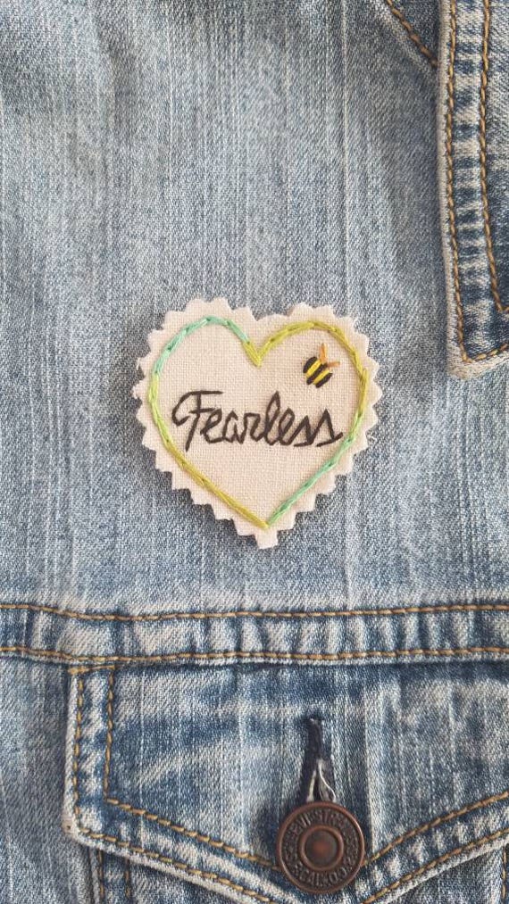 Hand Genäht Patch. Jacke Hut-Patches. Patches. Seien Sie Mutig. Zurück Nähen Auf Bleiben Auf Der Sunny Side. Gestickte von ephemeraneedlework