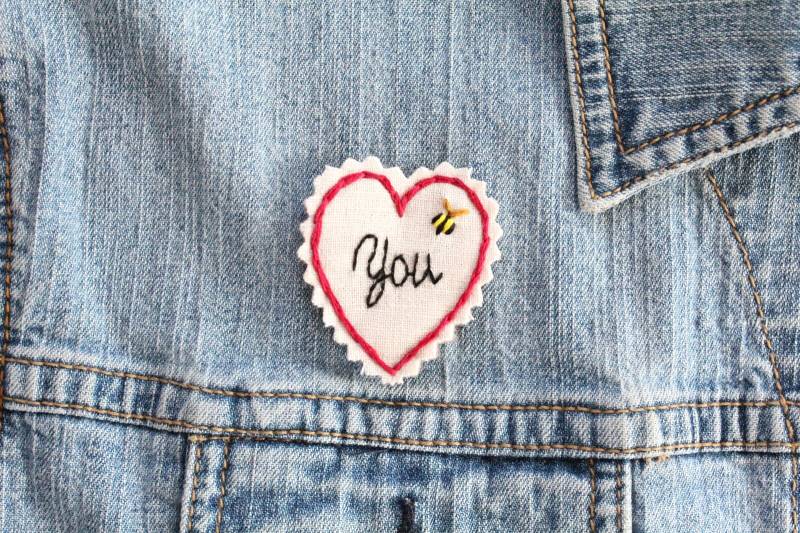 Hand Genäht Patch. Jacke Patches. Zurück Nähen Auf Gestickte Sie. Seien Bee You von ephemeraneedlework
