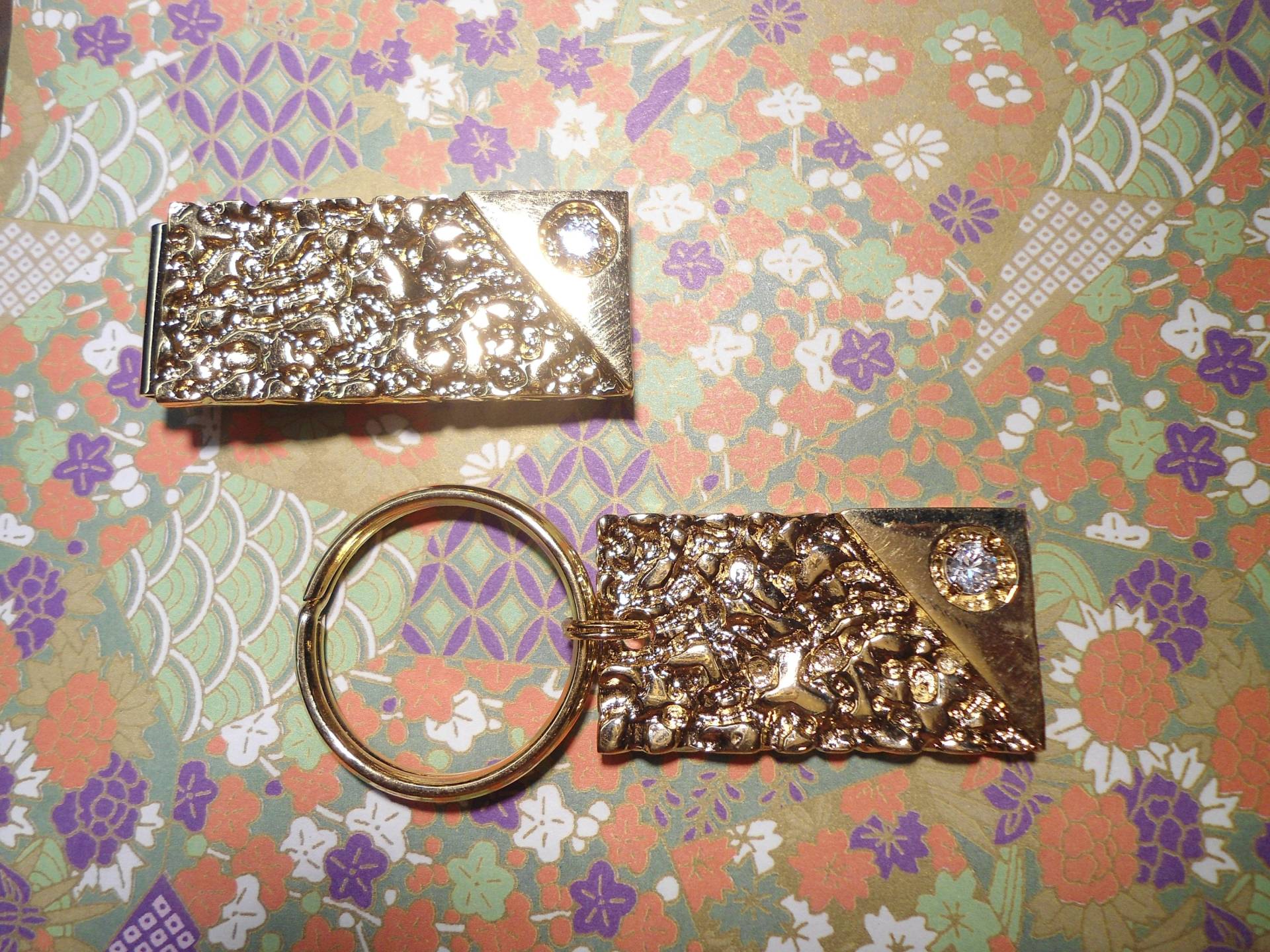 1 Gold Nugget Geld Clip Und Schlüsselanhänger Set 1 Gold Nugget Geld Clip Und Schlüsselanhänger Set von epicvintagejewelry