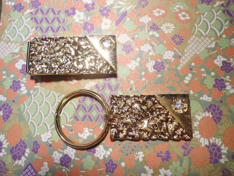 1 Gold Nugget Geld Clip Und Schlüsselanhänger Set von epicvintagejewelry
