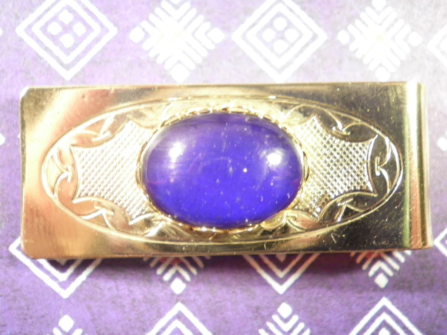 1 Jahrgang Vergoldet-Geld-Clip Mit Moodstone von epicvintagejewelry