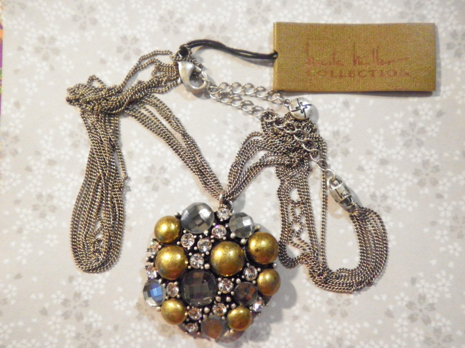 1 Nicole Miller 20" Halskette Mit Strass Anhänger 1 Nicole Miller 20" Halskette Mit Strass Anhänger von epicvintagejewelry