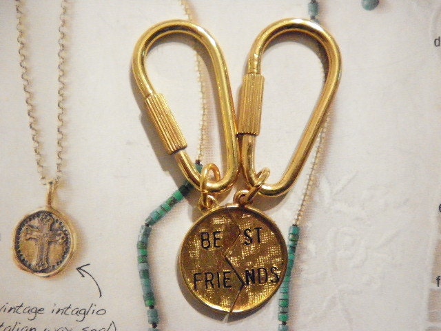 1 Paar Vergoldete Best Friends Schlüsselanhänger von epicvintagejewelry