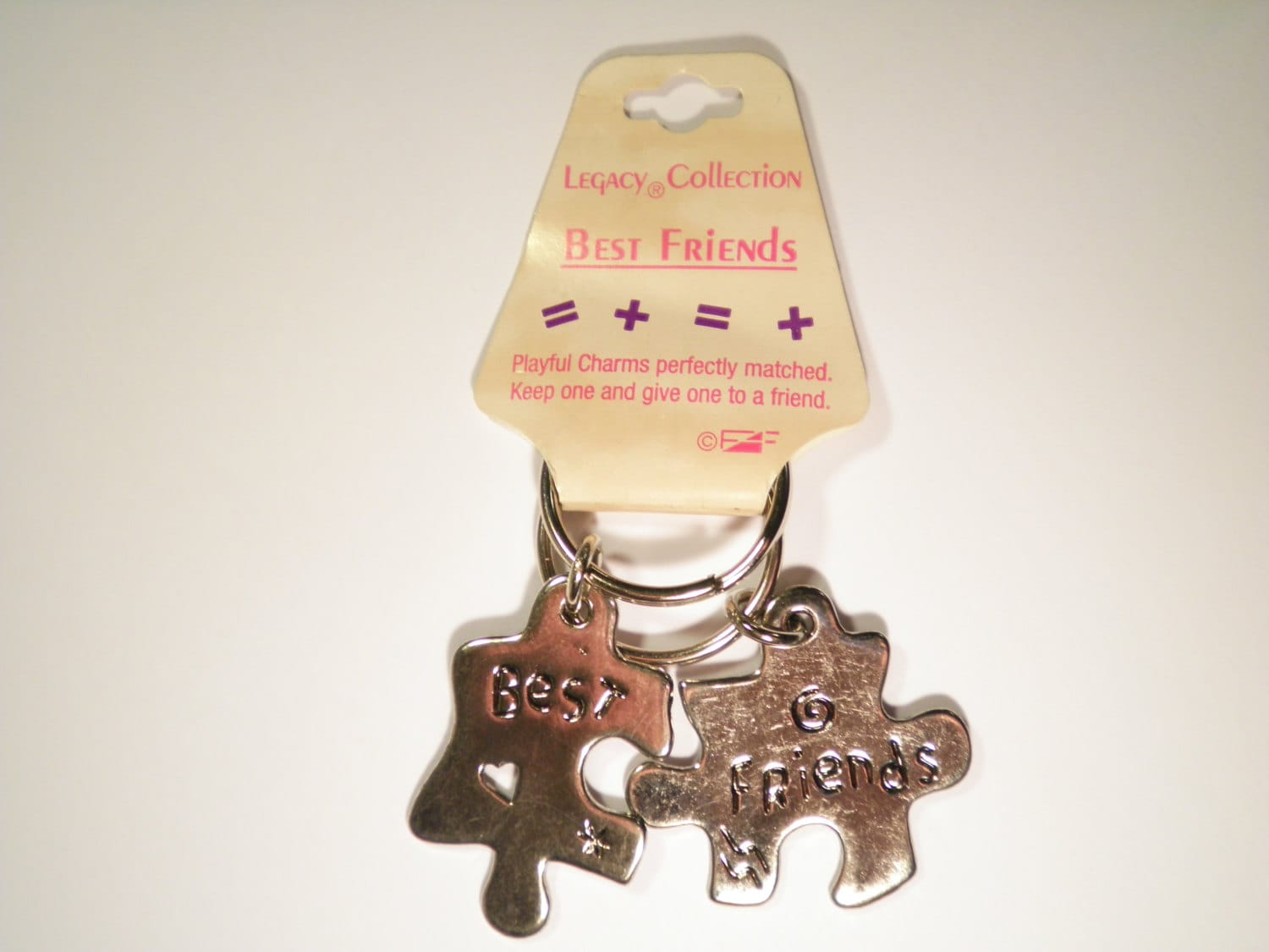 1 Satz Beste Freunde Puzzle Silber Vergoldet Schlüsselanhänger von epicvintagejewelry