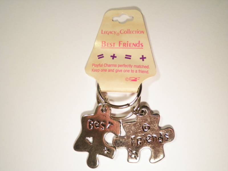 1 Satz Beste Freunde Puzzle Silber Vergoldet Schlüsselanhänger von epicvintagejewelry