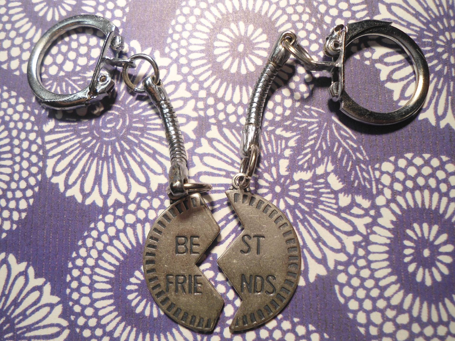 1 Satz Der Besten Freunde Versilberte Schlüssel-Ringe von epicvintagejewelry