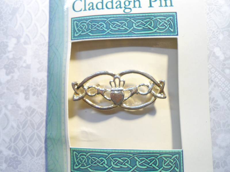 1 Silber Vergoldet Claddagh Pin Broach von epicvintagejewelry