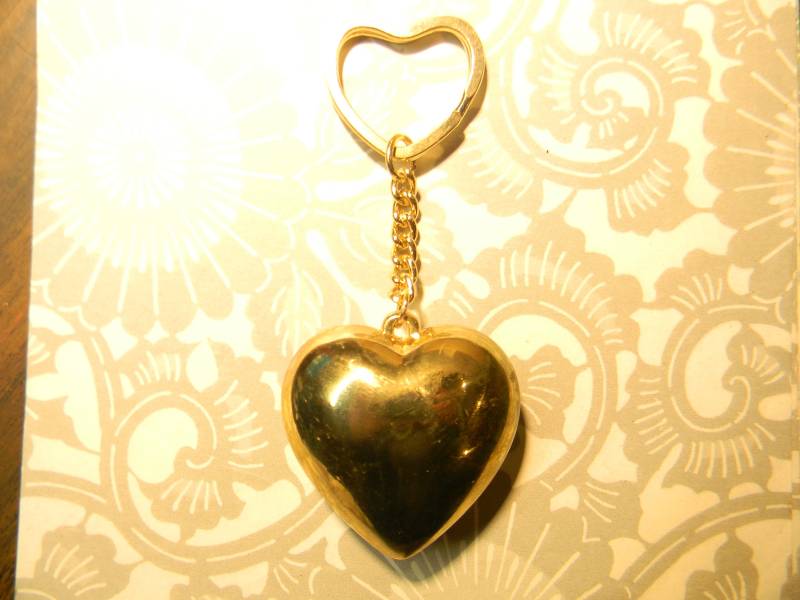 1 Vergoldetes Herz Mit Schlüsselanhänger Schlüsselring 1 Vergoldetes Herz Mit Schlüsselanhänger Schlüsselring von epicvintagejewelry