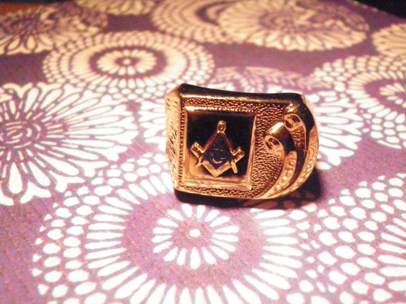 1 Vg Freimaurer Ring 18K Vergoldet Größen 7-8 Oder 9 Geben Sie Bitte Die Gewünschte Größe von epicvintagejewelry