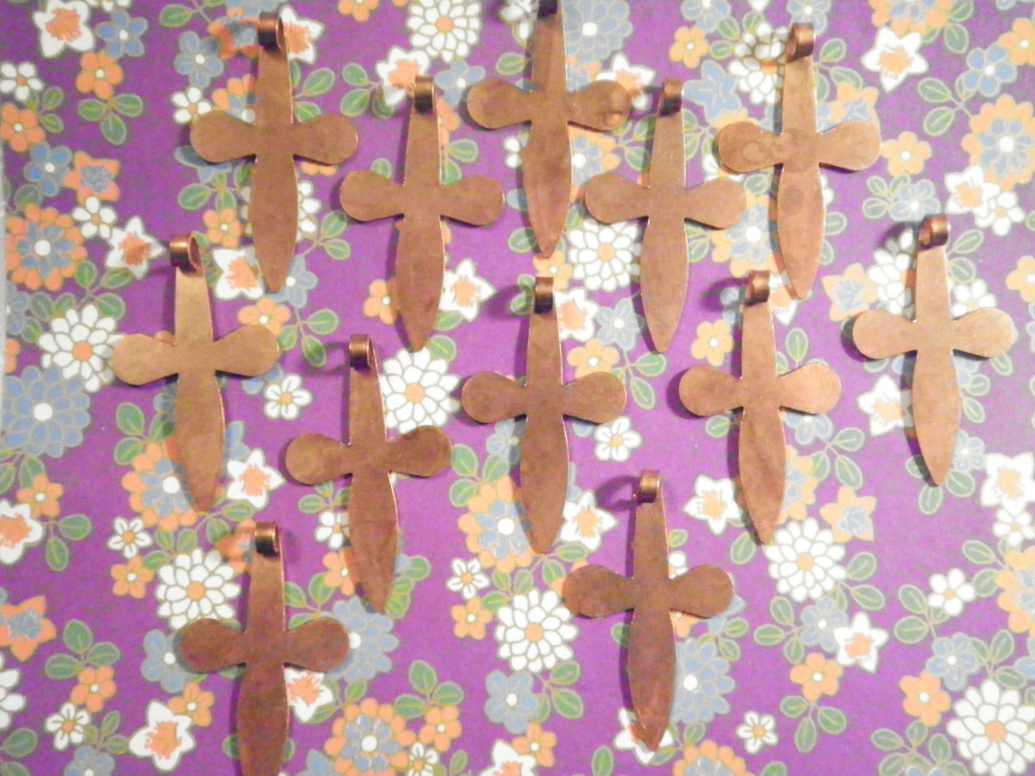 12 Coppercoated 38mm Kreuze 12 Coppercoated 38mm Kreuze von epicvintagejewelry