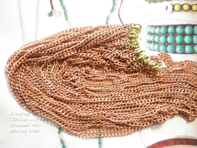 12 Vintage Kupferbeschichtete 61 cm Panzerketten von epicvintagejewelry