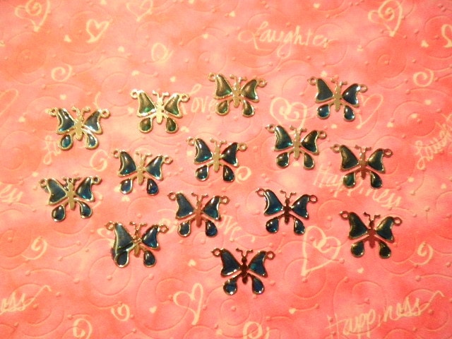 14 Schmetterling Anschlüsse Saphir Blau 12mm Versilbert 14 Schmetterling Anschlüsse Saphir Blau 12mm Versilbert von epicvintagejewelry