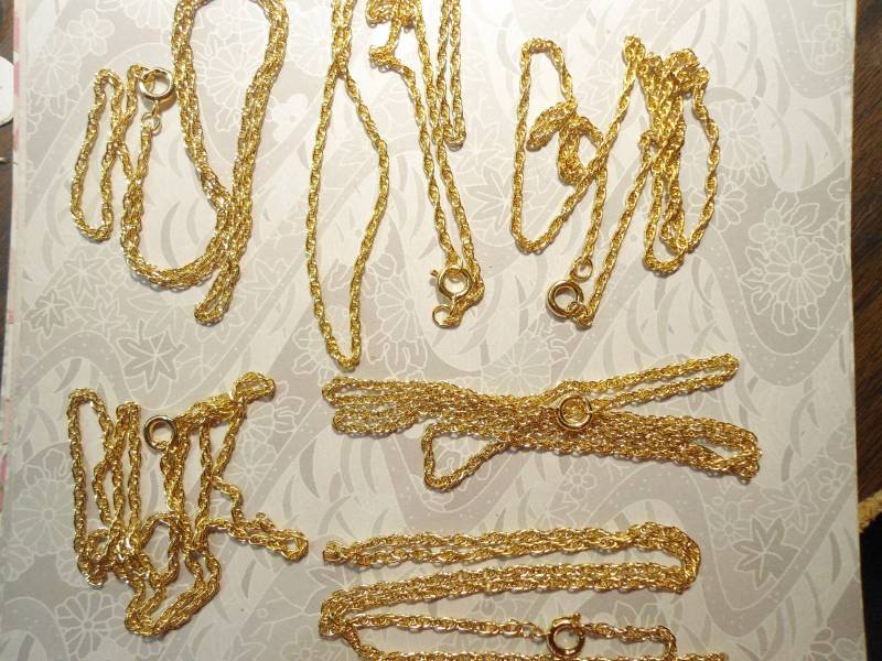 2 Vergoldete 18" Dreifach Panzerketten Halsketten von epicvintagejewelry