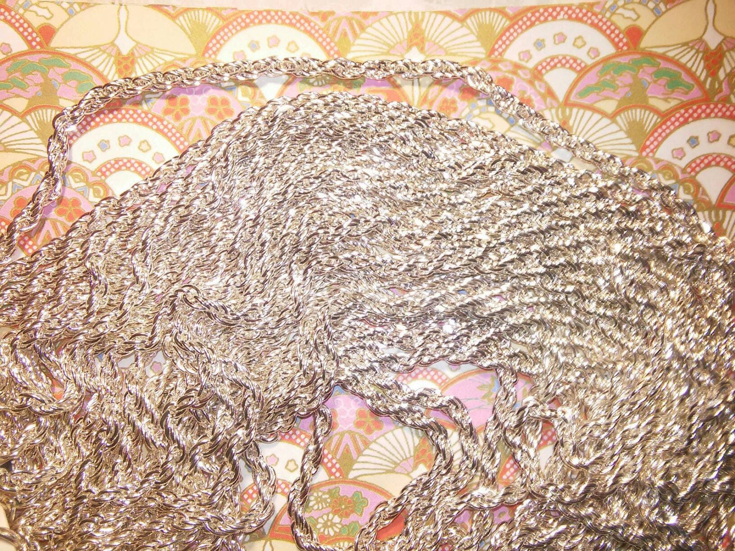 2 Vintage Versilberte 20" Twisted Rope Chains von epicvintagejewelry