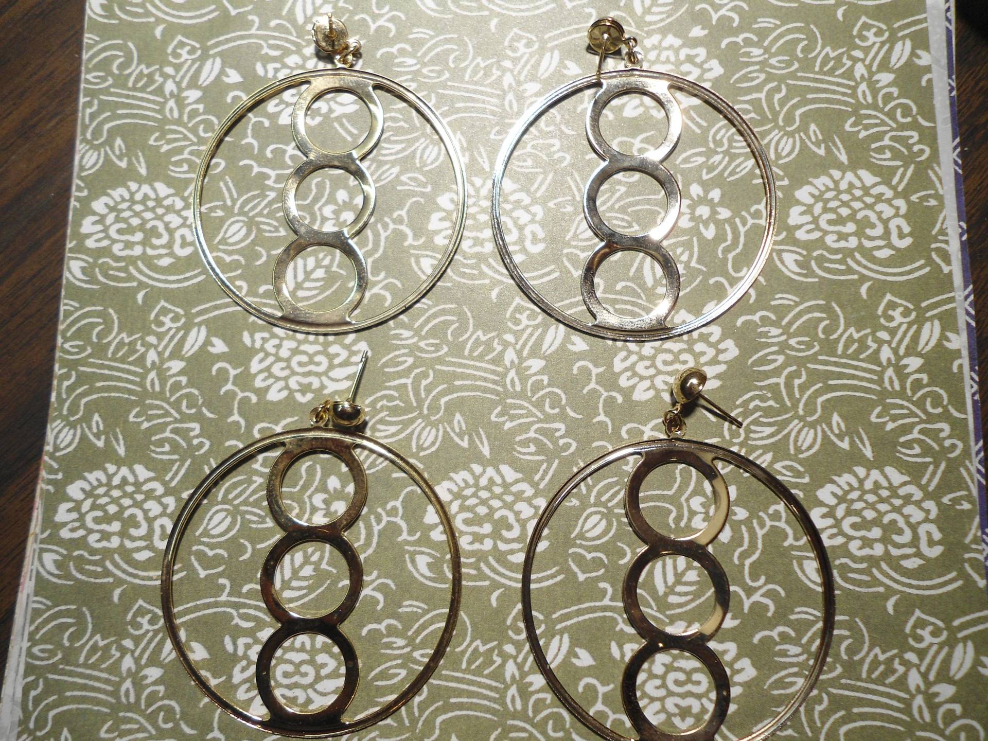 6 Paar Große 48mm Vergoldet Creolen von epicvintagejewelry