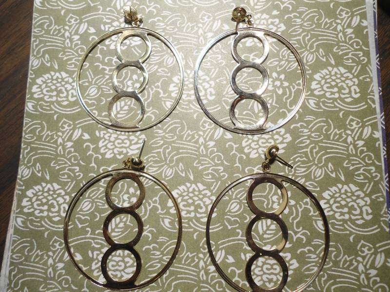 6 Paar Große 48mm Vergoldet Creolen von epicvintagejewelry