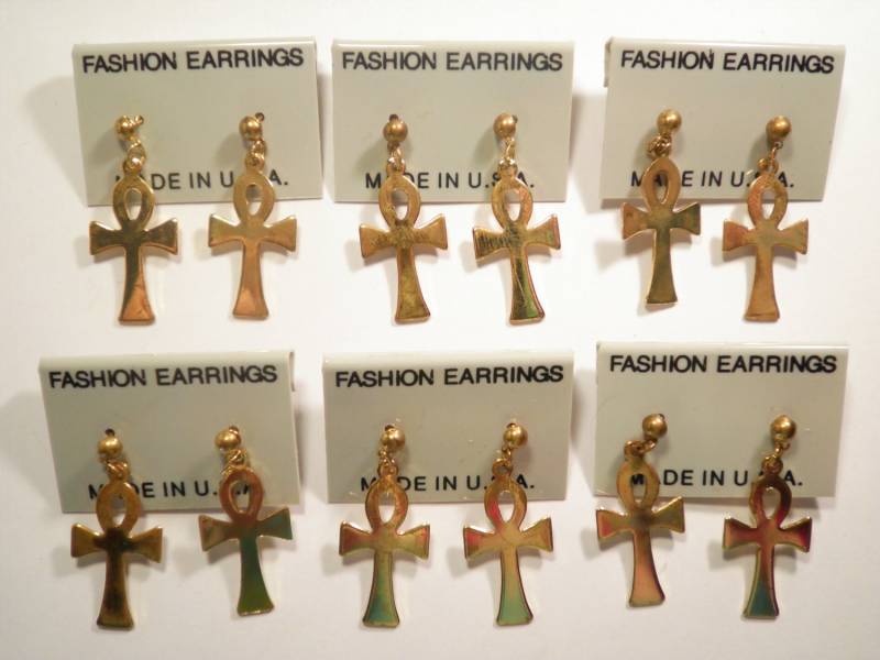 6 Paar Vergoldete Kreuz Ohrringe von epicvintagejewelry